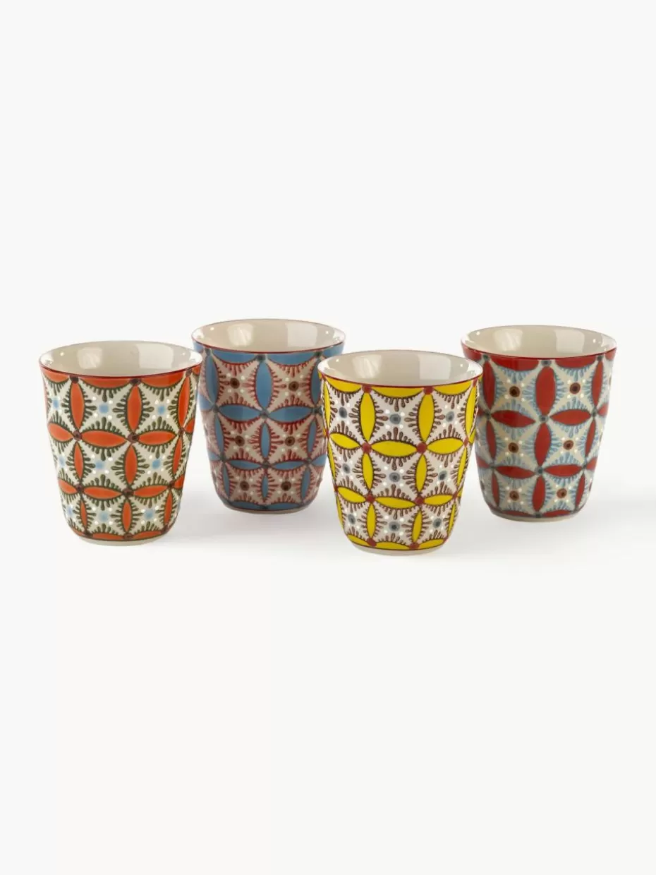 Tassen-Pols Potten Handbemalte Becher Hippy, 4er-Set