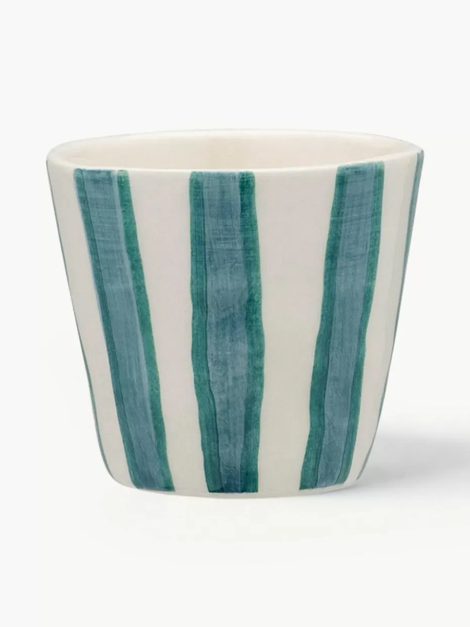 Tassen-Anna + Nina Handbemalte Espressotassen Powder Striped, 2 Stück