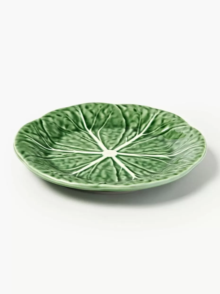 Teller-Bordallo Pinheiro Handbemalte Frühstücksteller Cabbage, 4 Stück