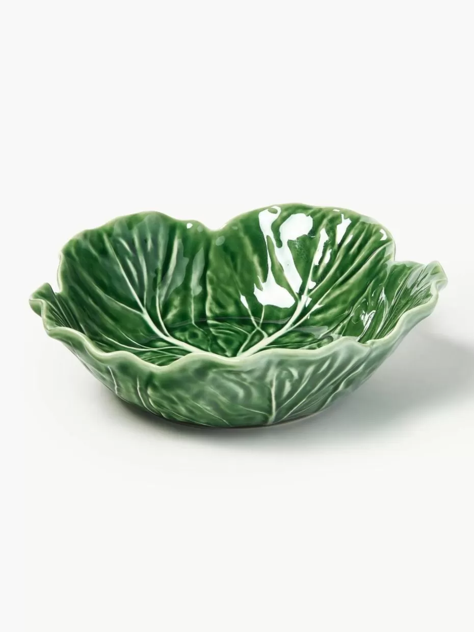 Schalen & Bowls-Bordallo Pinheiro Handbemalte Salatschüssel Cabbage, 2 Stück