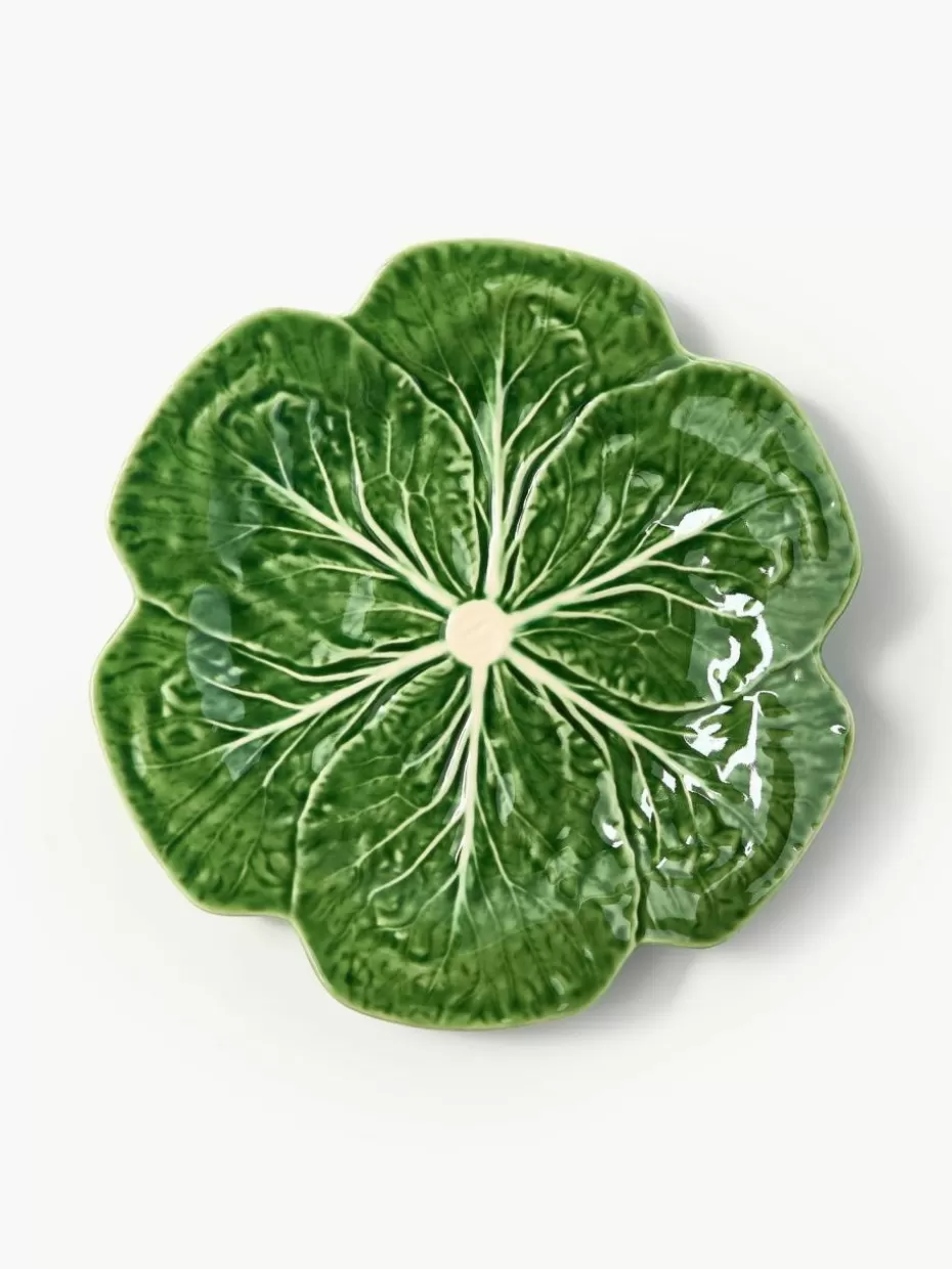 Teller-Bordallo Pinheiro Handbemalte Speiseteller Cabbage, 4 Stück