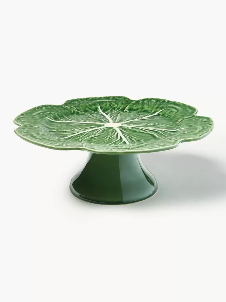 Etageren & Tortenplatten-Bordallo Pinheiro Handbemalte Tortenplatte Cabbage
