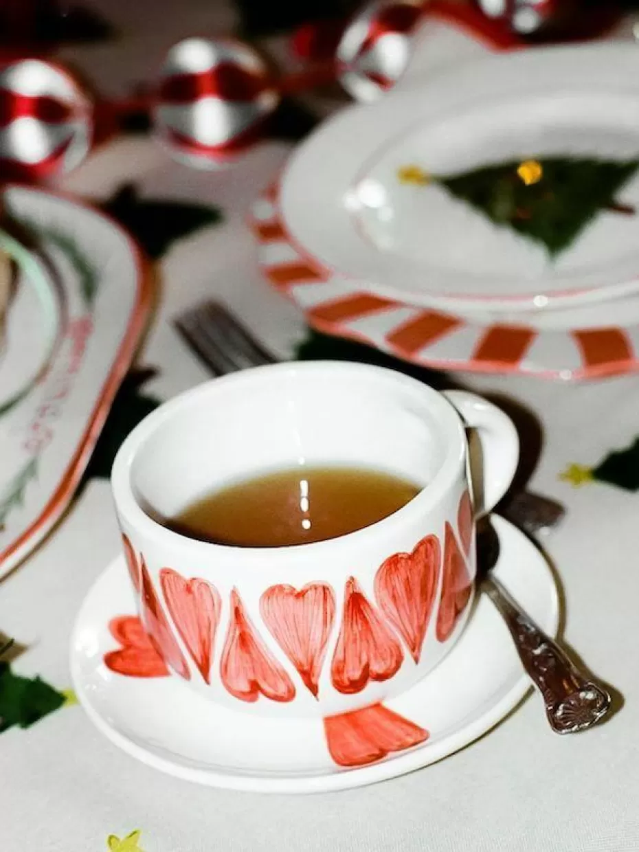 Weihnachtsgeschirr | Teller-Anna + Nina Handbemalter Kuchenteller Classic Love
