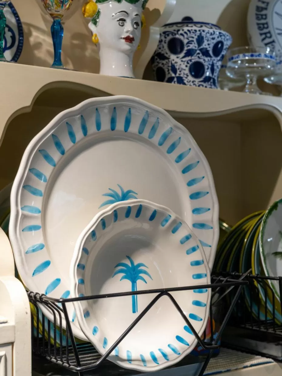 Teller-Les Ottomans Handbemalter Suppenteller The Palms