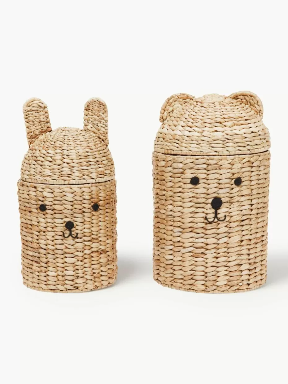 Aufbewahrung-Oyoy Living Design Handgefertigte Aufbewahrungskörbe Bear & Rabbit mit Deckel, 2er-Set