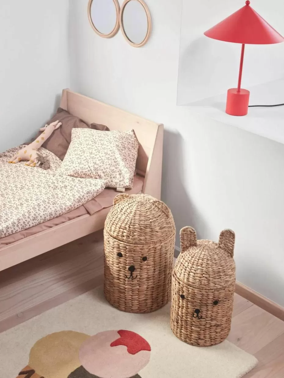 Aufbewahrung-Oyoy Living Design Handgefertigte Aufbewahrungskörbe Bear & Rabbit mit Deckel, 2er-Set