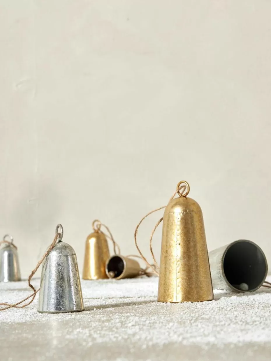 Weihnachtskugeln & Baumanhänger | Nordic Celebrations-Lene Bjerre Handgefertigte Baumanhänger Missia, 6 Stück, H 14 cm Goldfarben