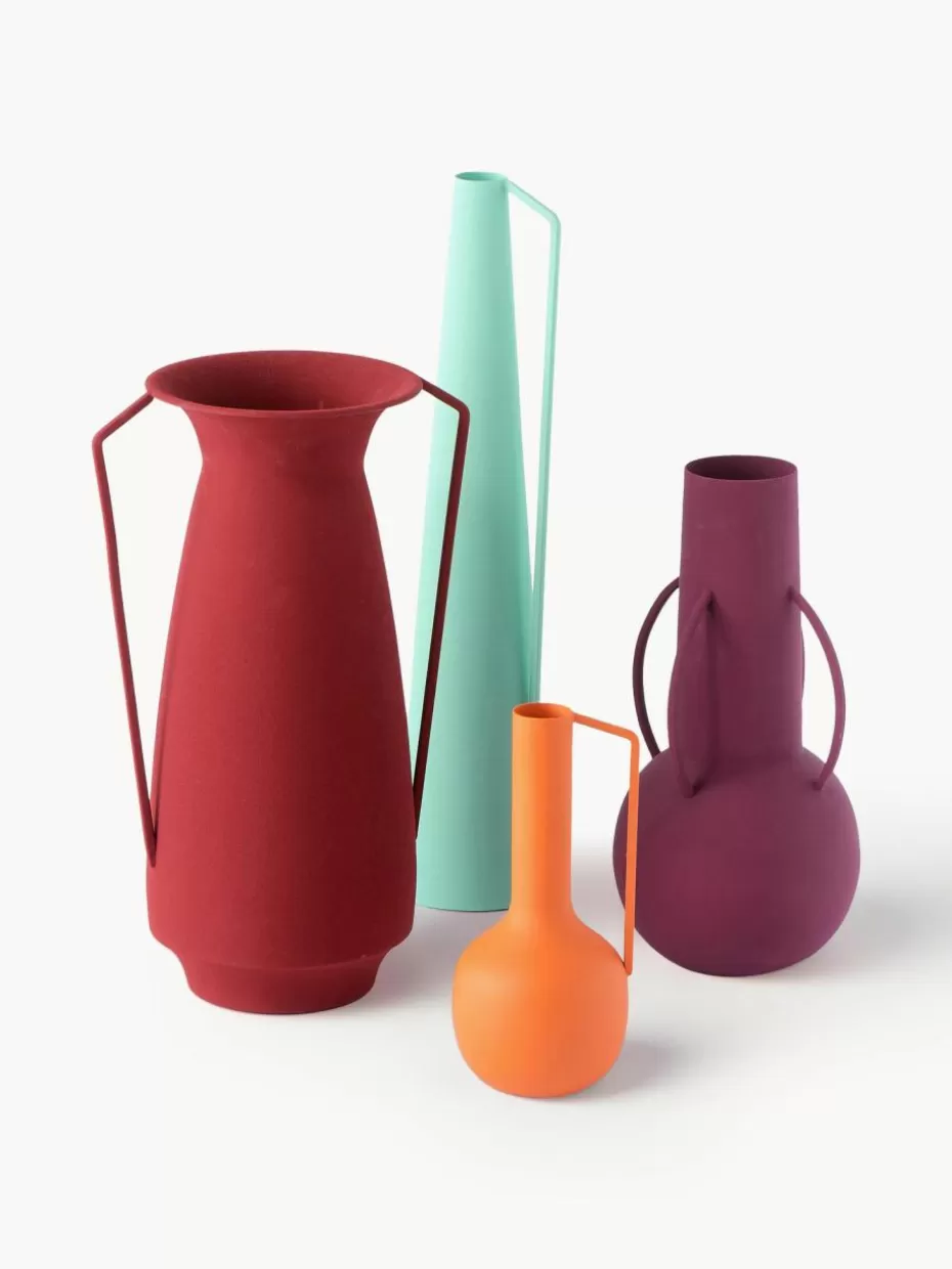 Vasen-Pols Potten Handgefertigte Deko-Vasen Roman, 4er-Set Orange, Mintgrün, Rostrot, Aubergine