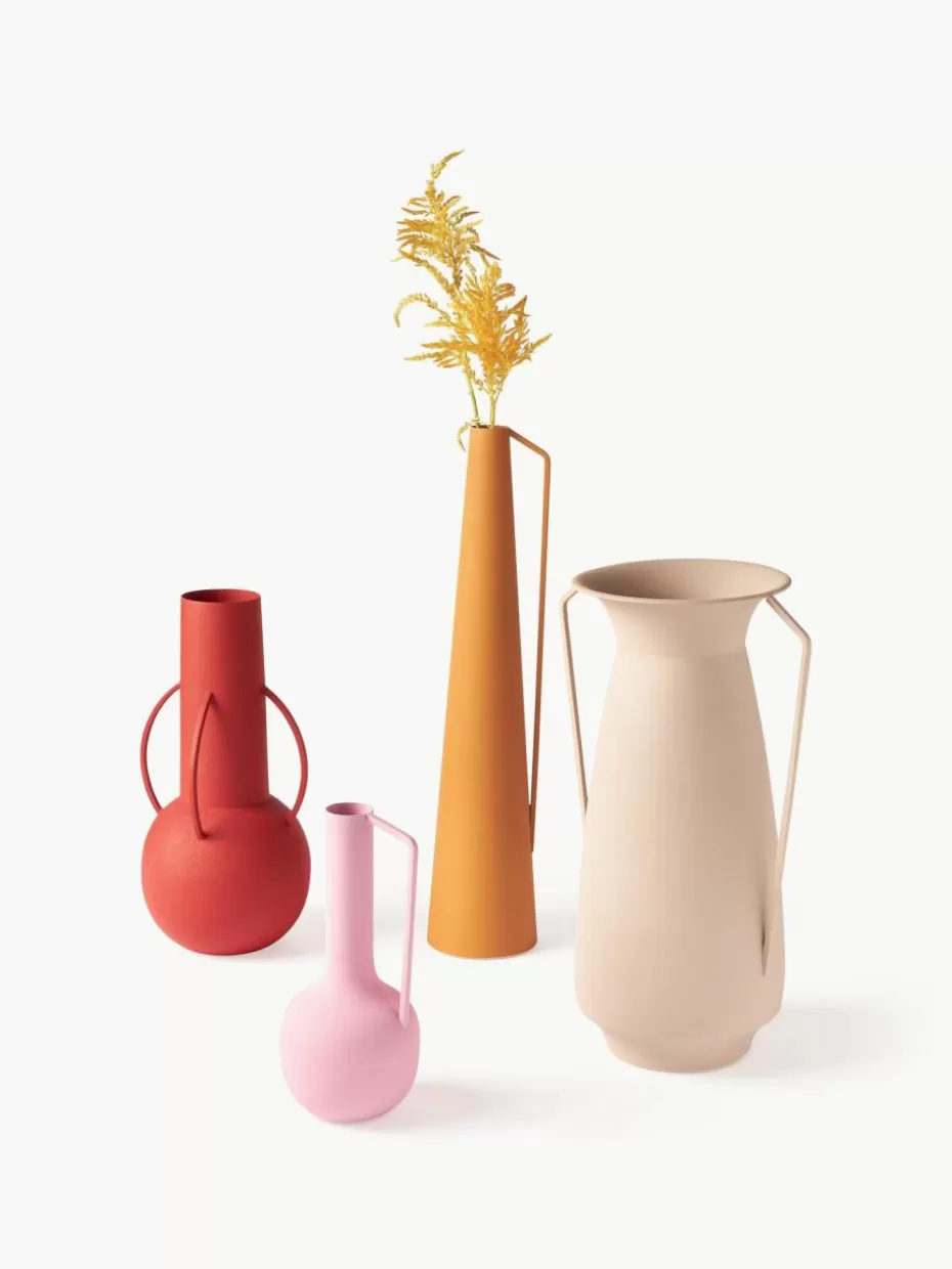 Vasen-Pols Potten Handgefertigte Deko-Vasen Roman, 4er-Set Orange, Rostrot, Altrosa, Hellbeige