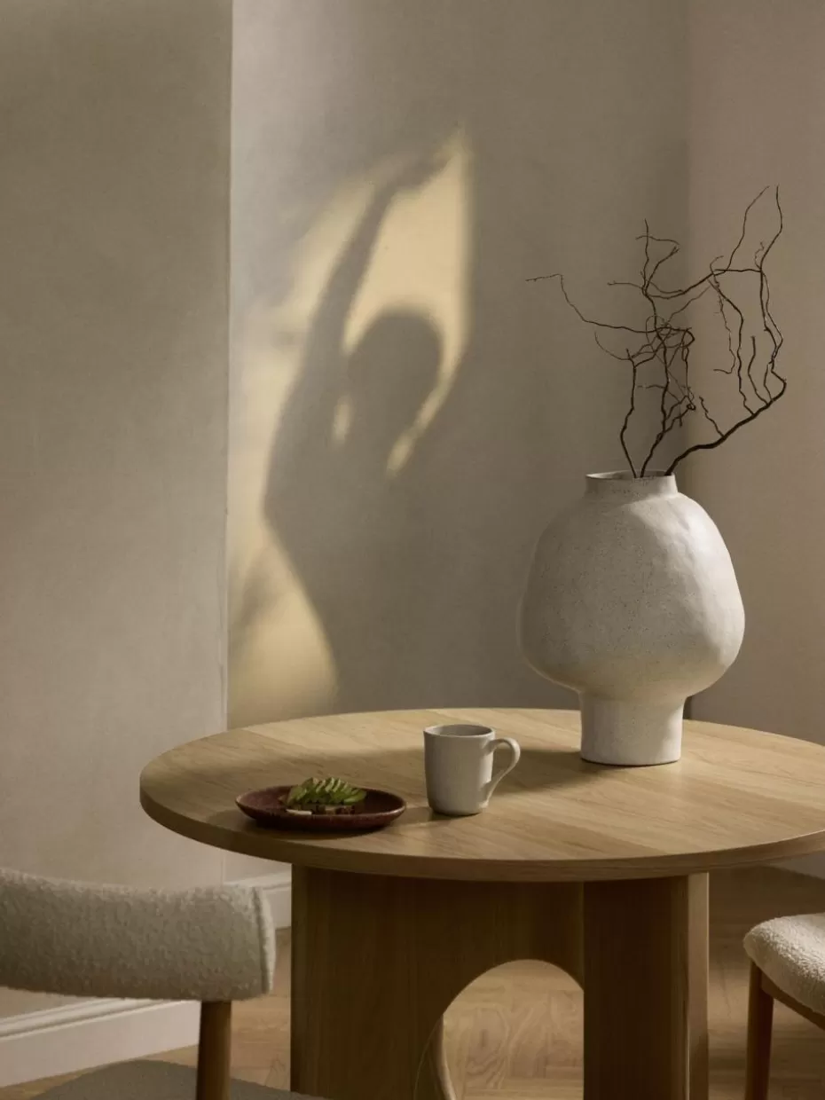 Vasen-Westwing Collection Handgefertigte Design-Vase Saki aus Steinzeug, H 40 cm Off White, gesprenkelt