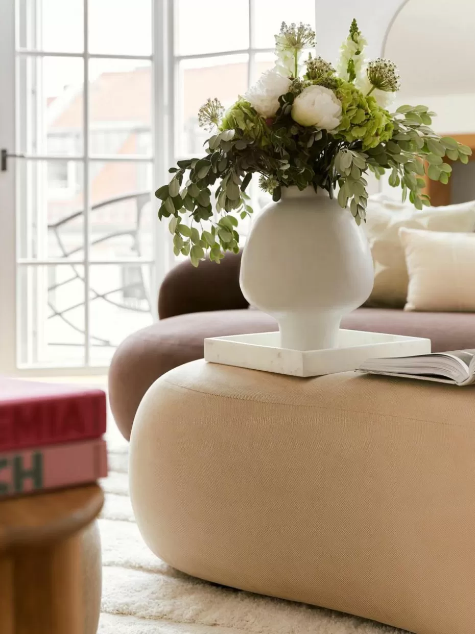 Vasen-Westwing Collection Handgefertigte Design-Vase Saki aus Steinzeug, H 40 cm Hellbeige, unifarben