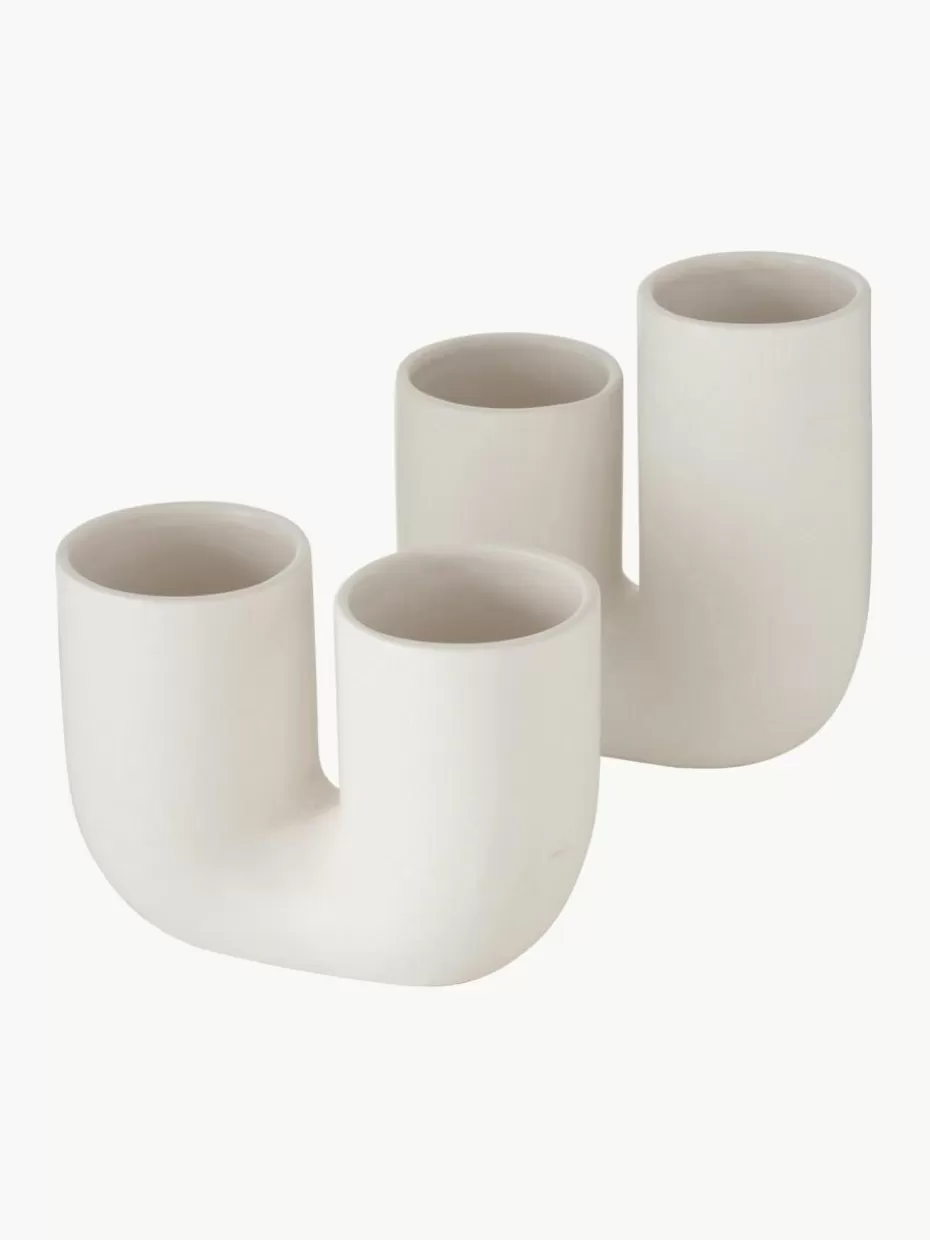 Vasen-Westwing Handgefertigte Design-Vasen Filicio aus Steingut, 2er-Set