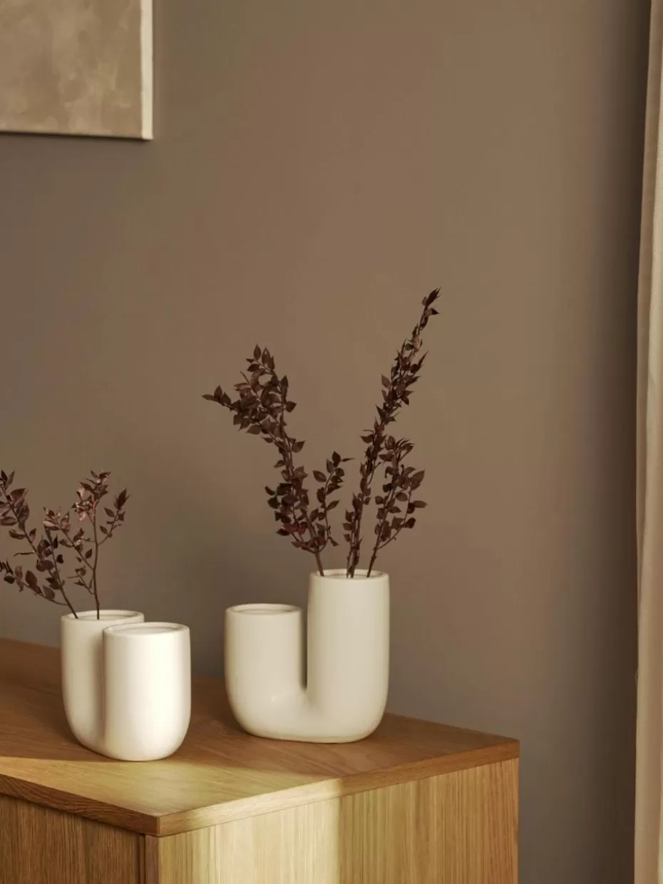 Vasen-Westwing Handgefertigte Design-Vasen Filicio aus Steingut, 2er-Set