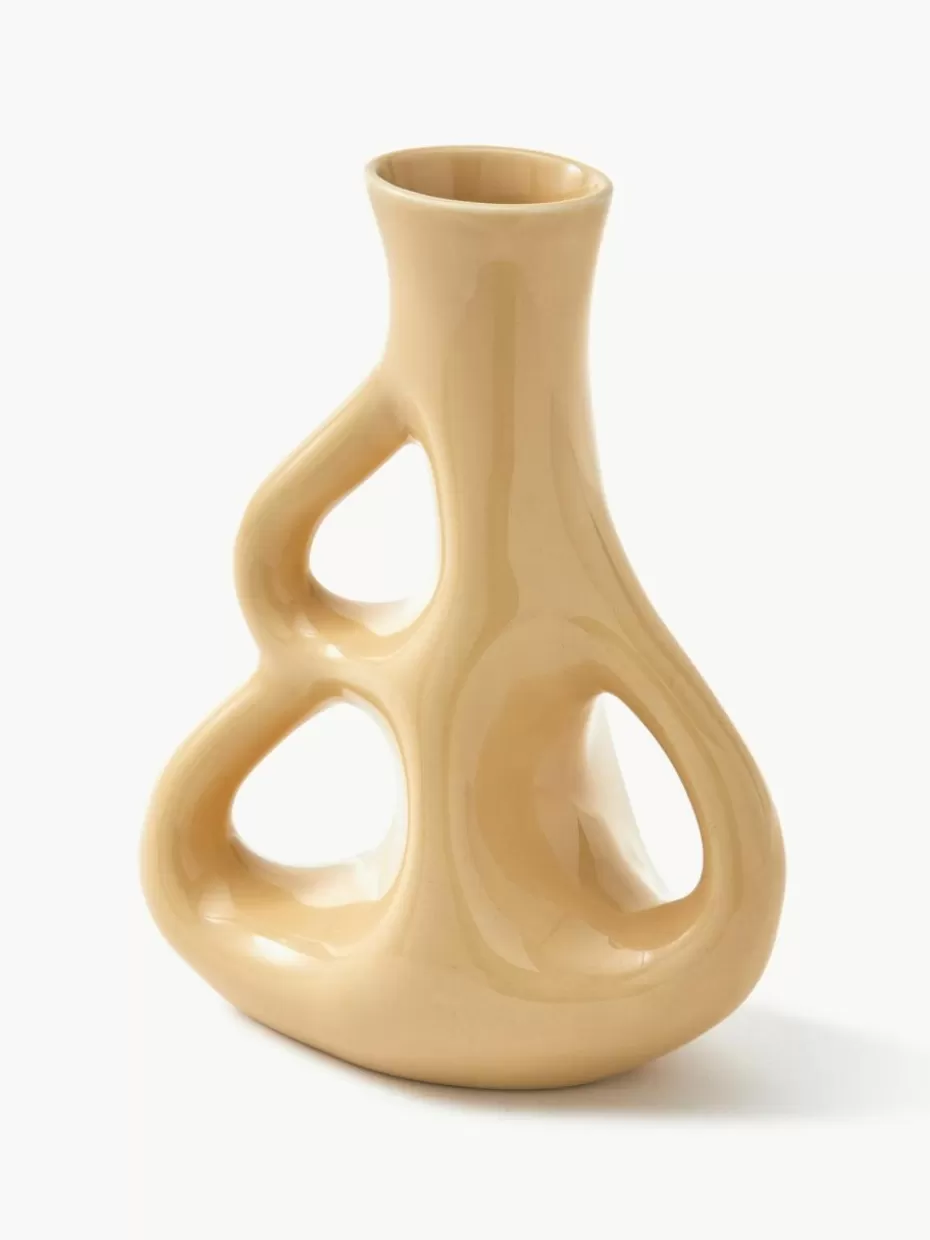 Vasen-Pols Potten Handgefertigte Keramik-Vase Three Ears, H 21 cm Beige