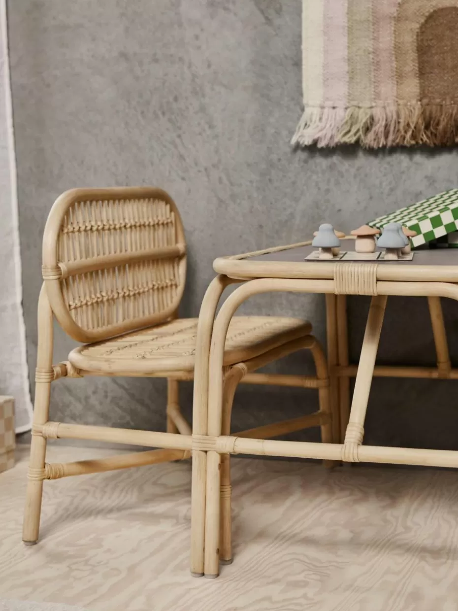 Stühle-Oyoy Living Design Handgefertigte Kindersitzbank Nana Mini aus Rattan