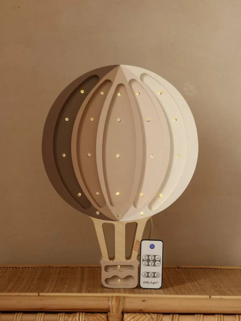Lampen | Kinderzimmerlampen-Little Lights Handgefertigte LED-Kinderzimmerlampe Hot Air Baloon mit Timerfunktion und Fernbedienung, dimmbar Taupe, Hellbeige, Weiß