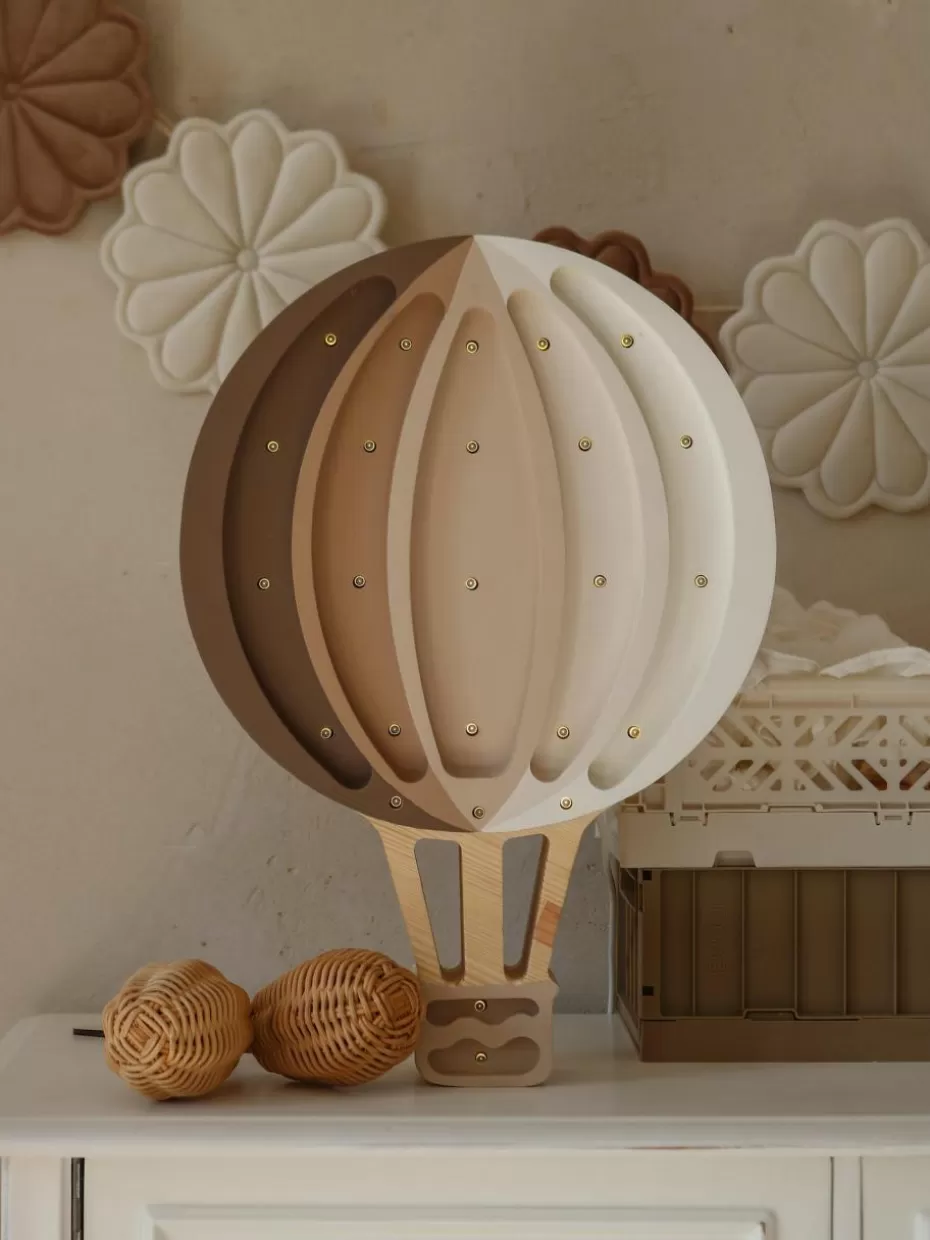Lampen | Kinderzimmerlampen-Little Lights Handgefertigte LED-Kinderzimmerlampe Hot Air Baloon mit Timerfunktion und Fernbedienung, dimmbar Taupe, Hellbeige, Weiß