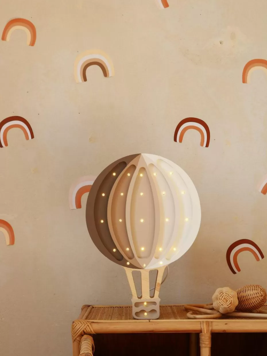 Lampen | Kinderzimmerlampen-Little Lights Handgefertigte LED-Kinderzimmerlampe Hot Air Baloon mit Timerfunktion und Fernbedienung, dimmbar Taupe, Hellbeige, Weiß