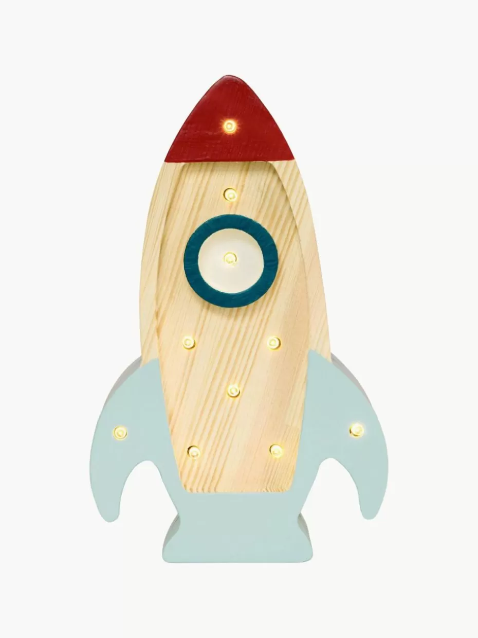 Lampen | Kinderzimmerlampen-Little Lights Handgefertigte LED-Kinderzimmerlampe Space Rocket Mini mit Timerfunktion und Fernbedienung, dimmbar