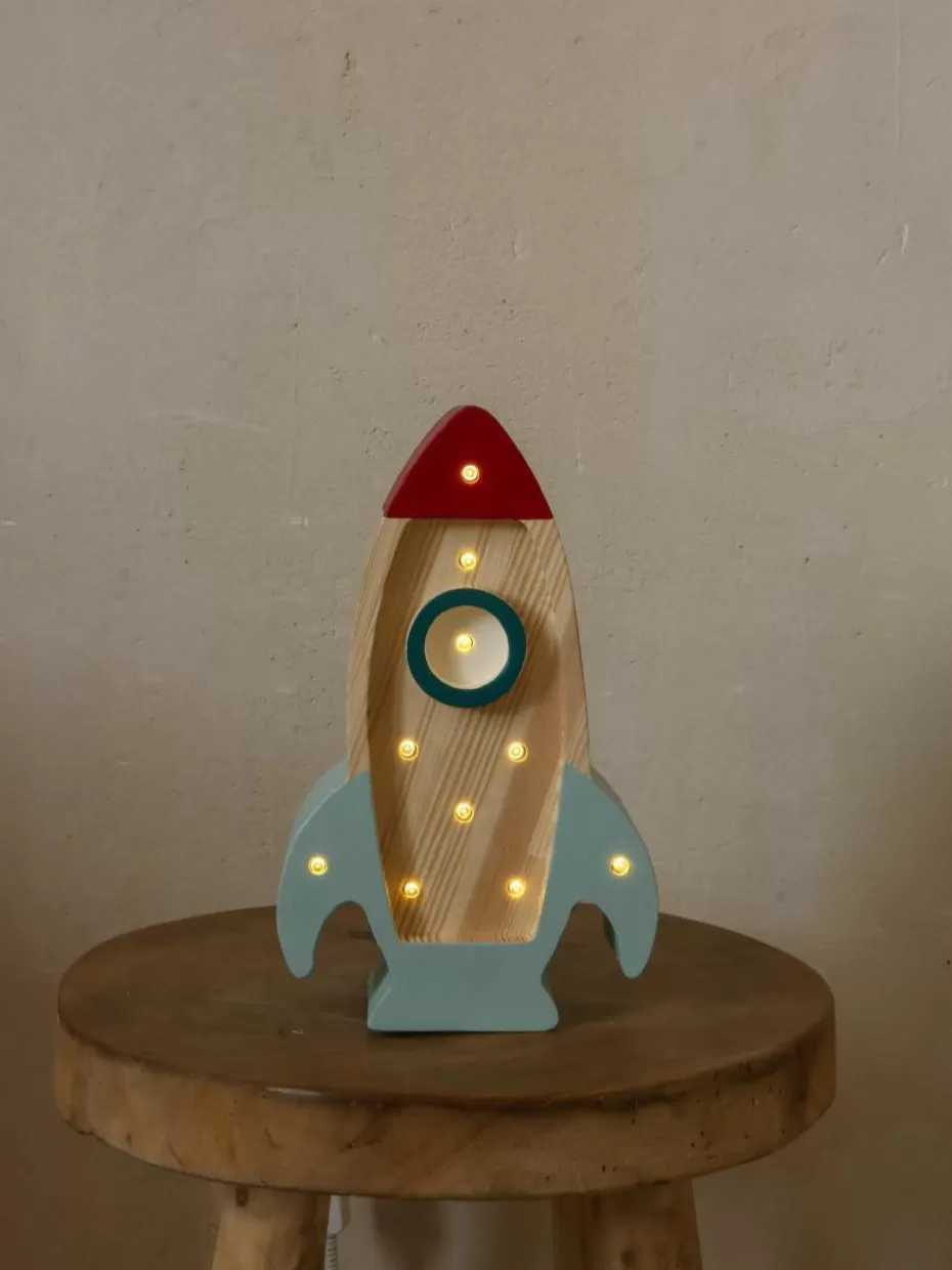 Lampen | Kinderzimmerlampen-Little Lights Handgefertigte LED-Kinderzimmerlampe Space Rocket Mini mit Timerfunktion und Fernbedienung, dimmbar