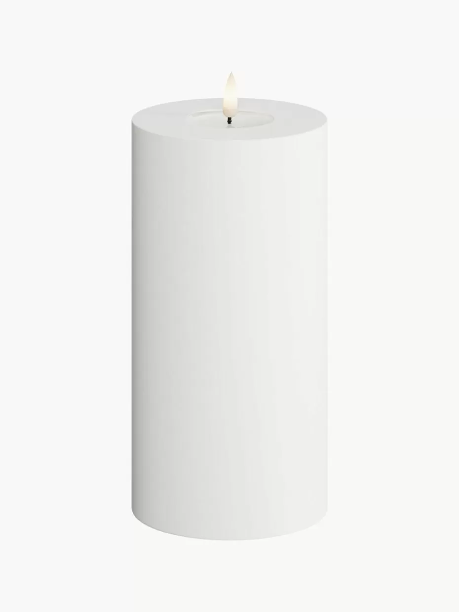 Kerzen-Deluxe Homeart Handgefertigte Outdoor LED-Kerze Real Flame, H 20 cm