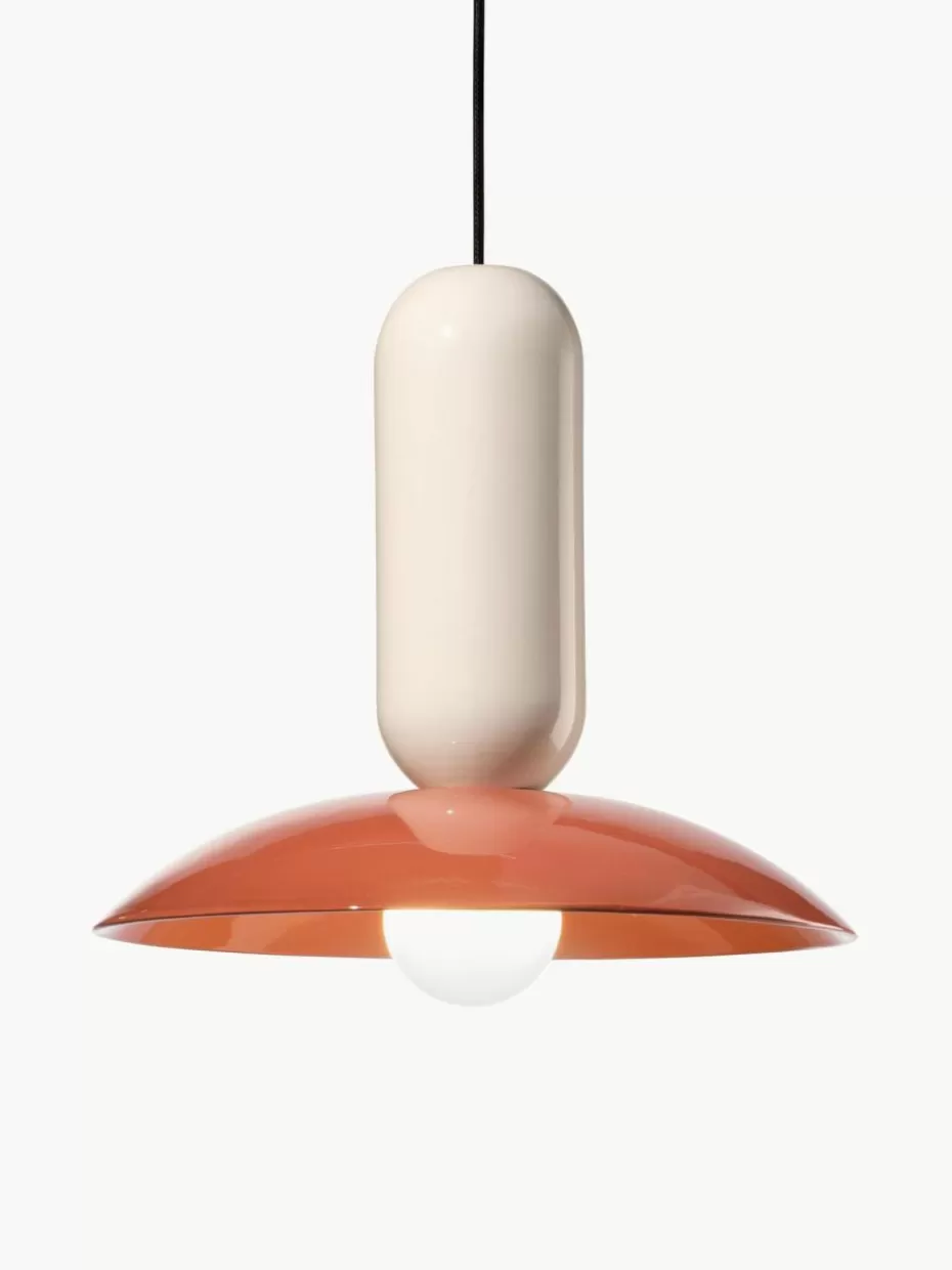 Pendelleuchten-Ferroluce Handgefertigte Pendelleuchte Pau Terrakotta, Off White