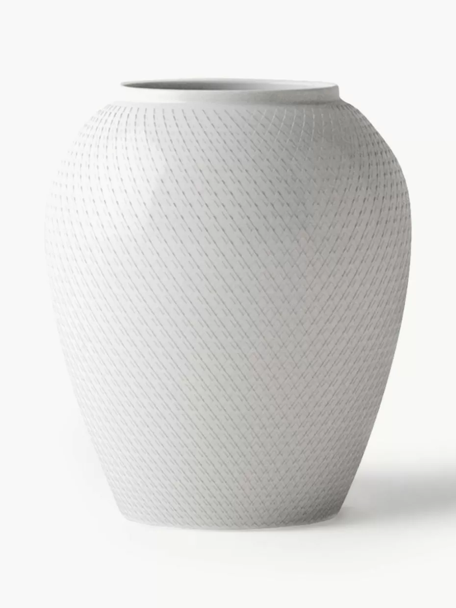 Vasen-Lyngby Porcelaen Handgefertigte Porzellan-Vase Rhombe, H 25 cm