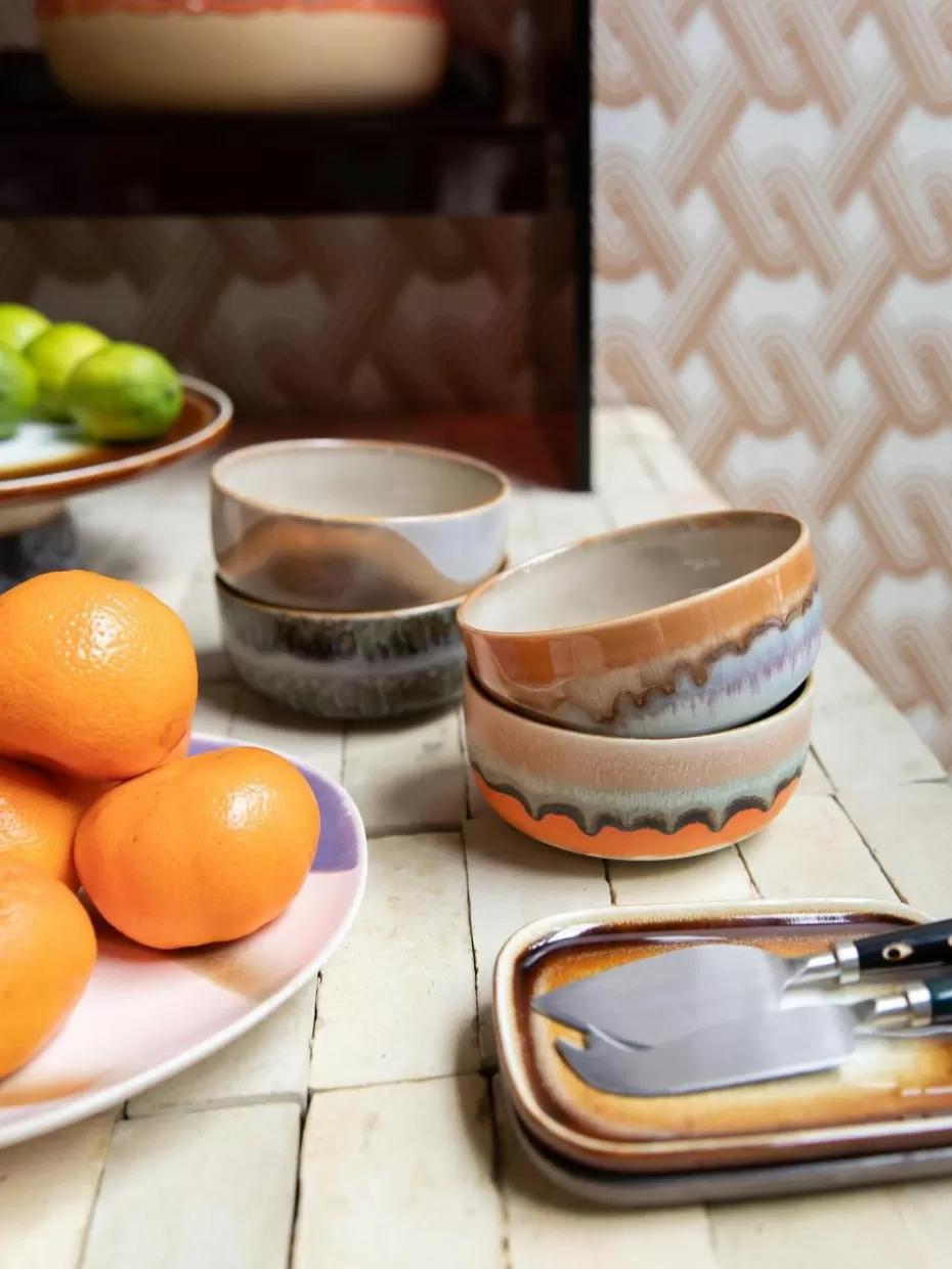 Schalen & Bowls-HKLIVING Handgefertigte Schälchen 70's aus Steinzeug, 4er-Set Design 3