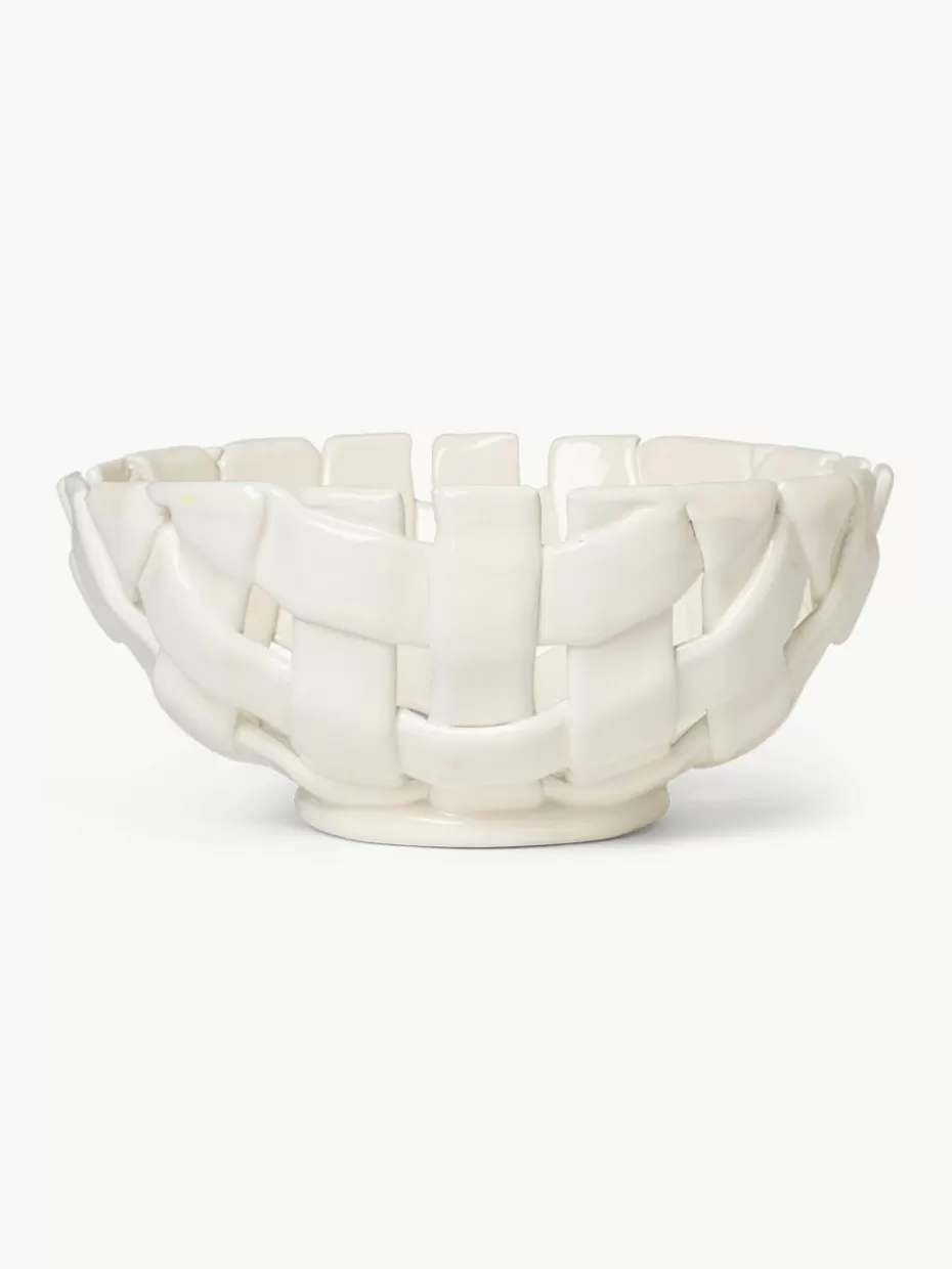 Servierplatten & Schüsseln-ferm LIVING Handgefertigte Schüssel Plait Off White