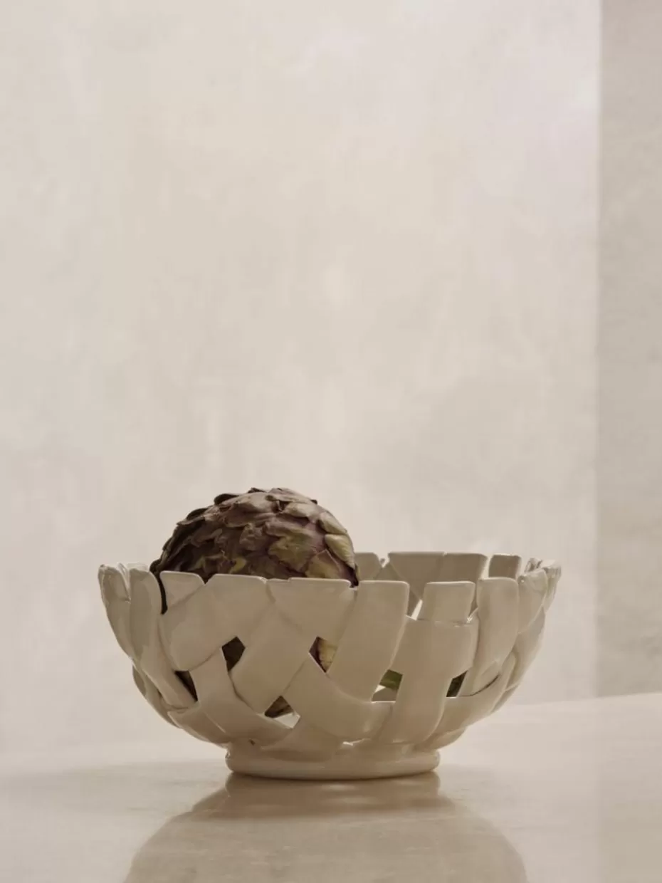 Servierplatten & Schüsseln-ferm LIVING Handgefertigte Schüssel Plait Off White