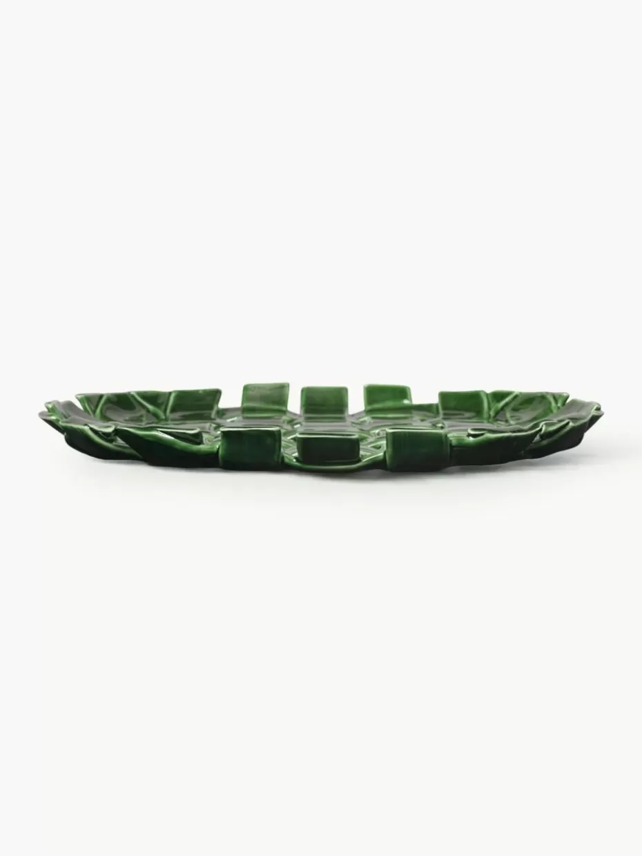 Servierplatten & Schüsseln-ferm LIVING Handgefertigte Servierplatte Plait Dunkelgrün