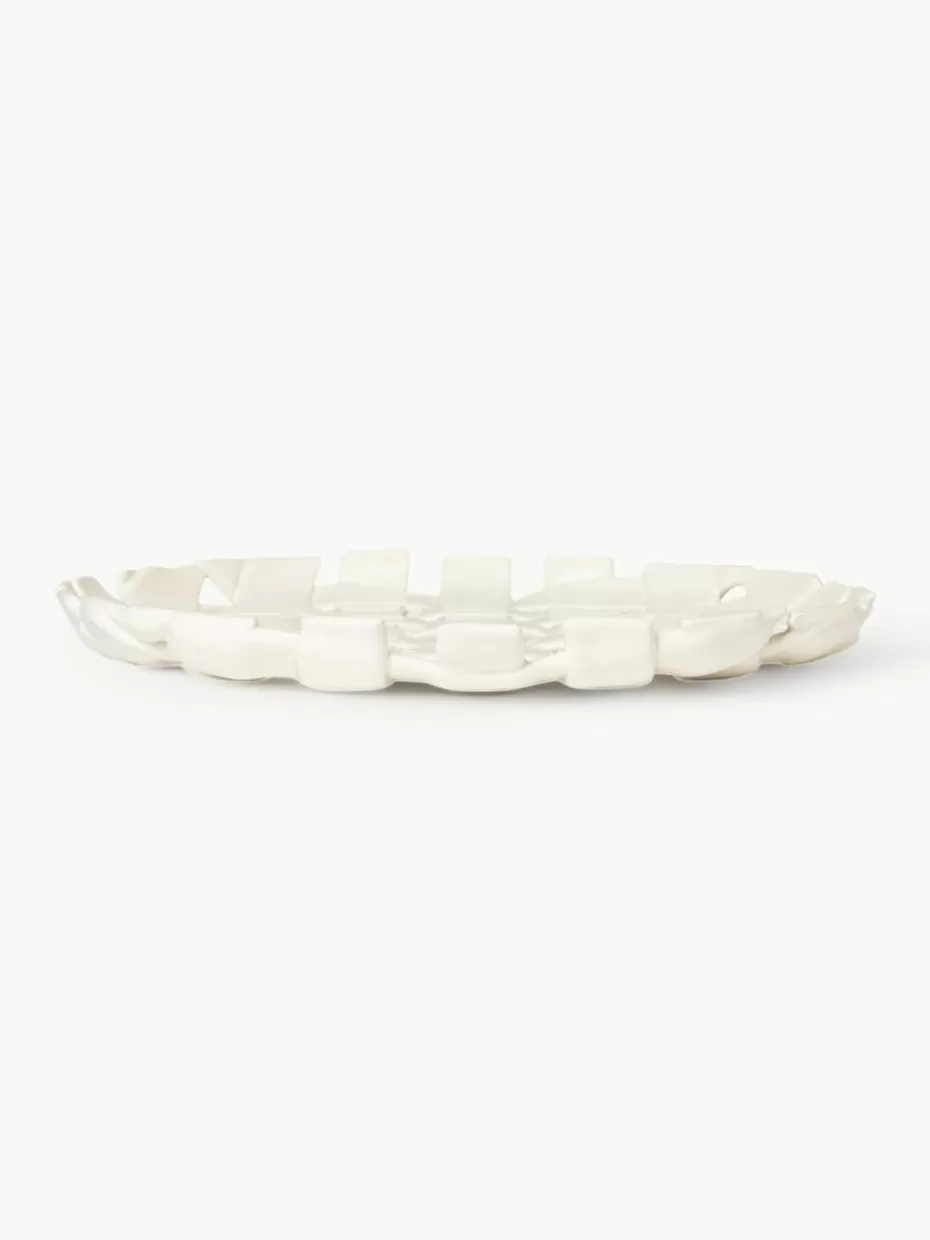 Servierplatten & Schüsseln-ferm LIVING Handgefertigte Servierplatte Plait Off White
