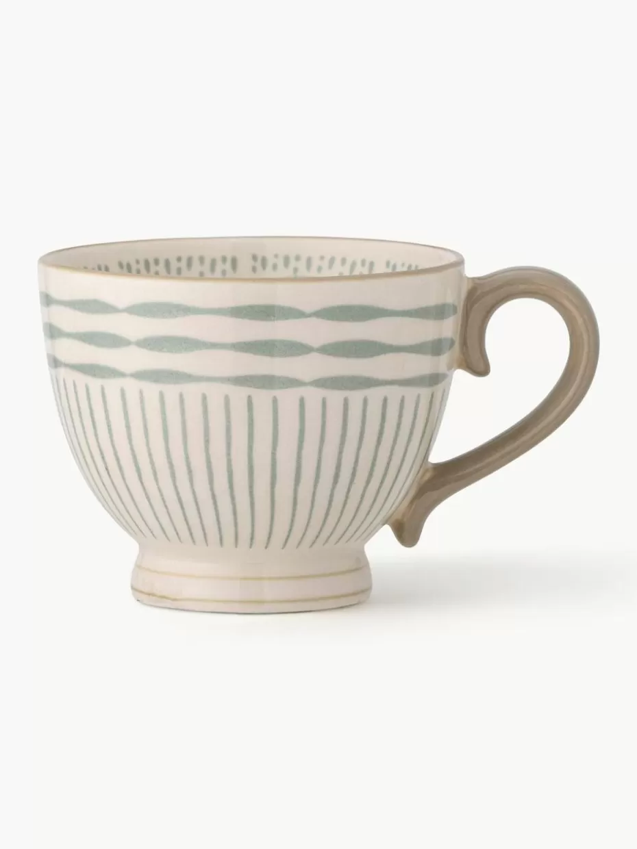 Tassen-Bloomingville Handgefertigte Tasse Maple Salbeigrün, Hellbeige