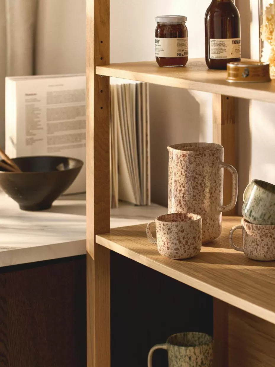 Weihnachtsgeschirr | Tassen-Westwing Collection Handgefertigte Teetassen Bernardo, 4 Stück Hellbeige, Weinrot