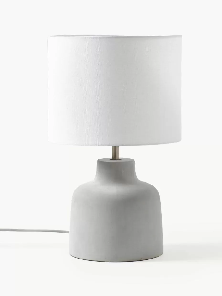 Nachttischlampen-Westwing Collection Handgefertigte Tischlampe Ike mit Betonfuß