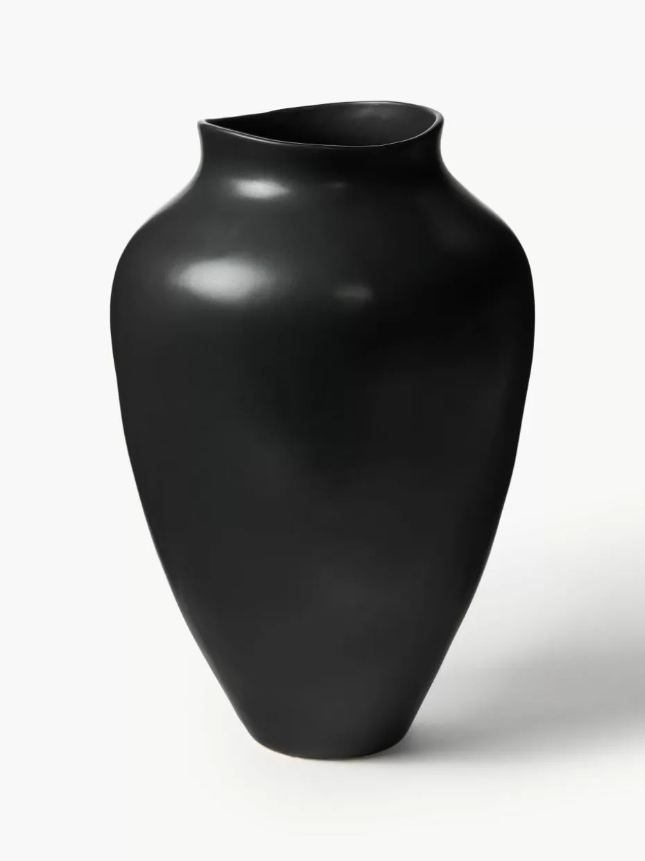 Vasen-Westwing Collection Handgefertigte Vase Latona, H 41 cm Schwarz, matt