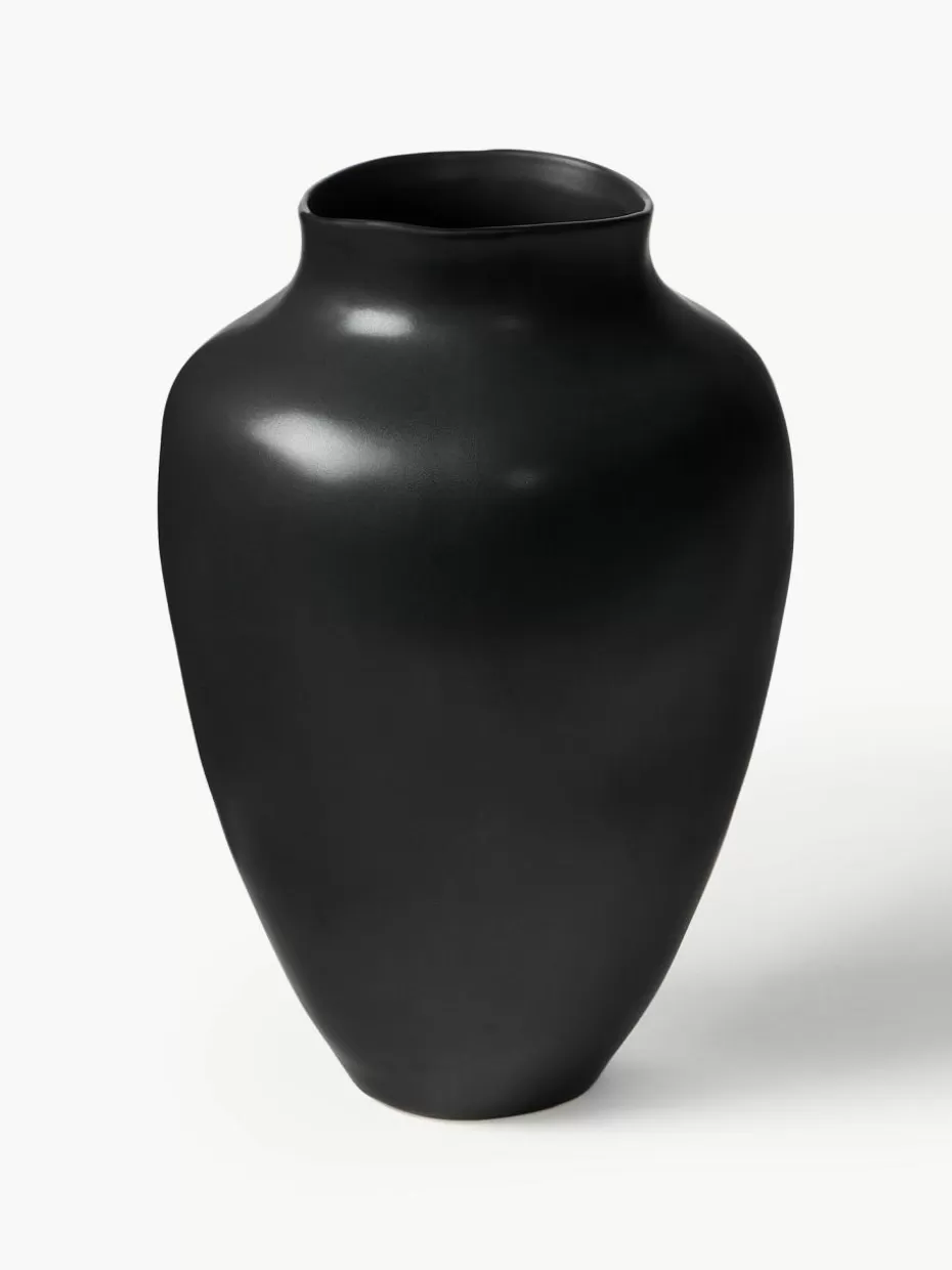 Vasen-Westwing Collection Handgefertigte Vase Latona, H 30 cm Schwarz, matt