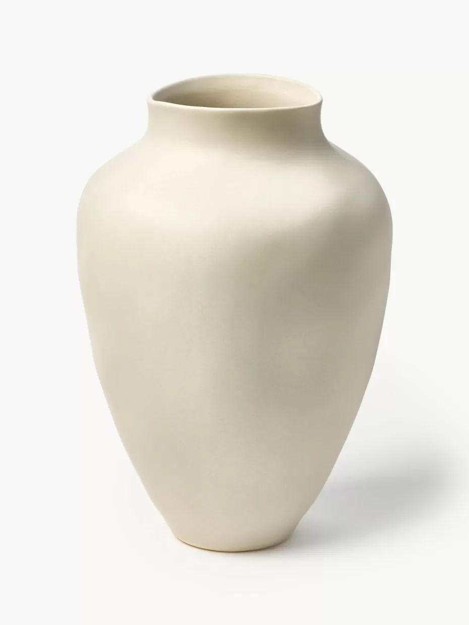 Vasen-Westwing Collection Handgefertigte Vase Latona, H 30 cm Cremeweiß, matt