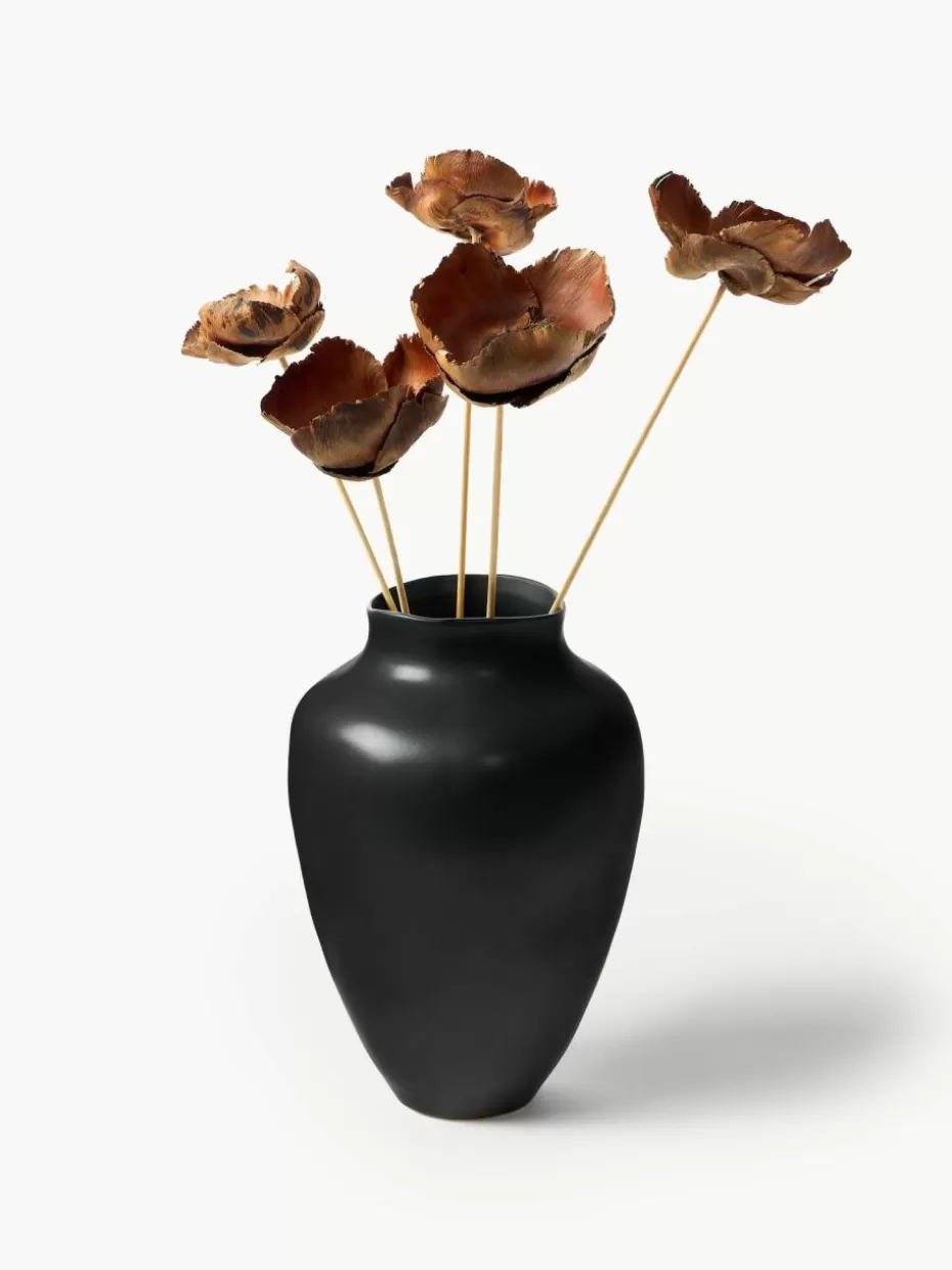 Vasen-Westwing Collection Handgefertigte Vase Latona, H 30 cm Schwarz, matt