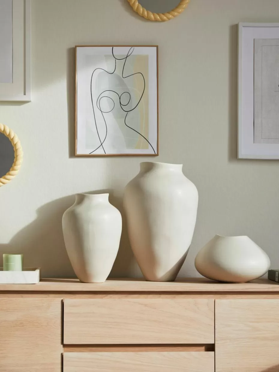 Vasen-Westwing Collection Handgefertigte Vase Latona, H 30 cm Cremeweiß, matt