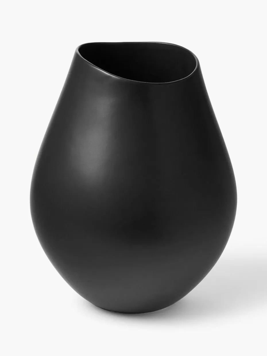 Vasen-Westwing Collection Handgefertigte Vase Opium aus Steingut, H 39 cm Schwarz