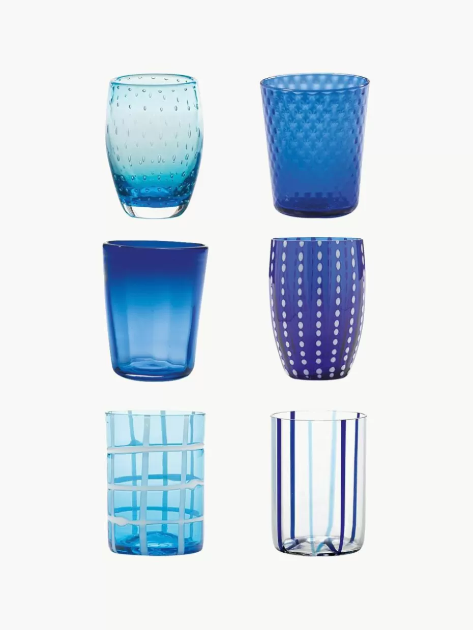 Wassergläser-Zafferano Handgefertigte Wassergläser Melting, 6er-Set