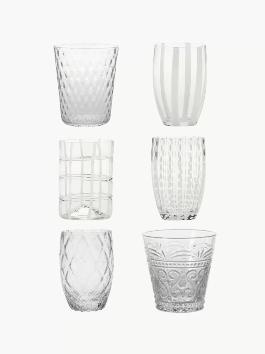 Wassergläser-Zafferano Handgefertigte Wassergläser Melting, 6er-Set