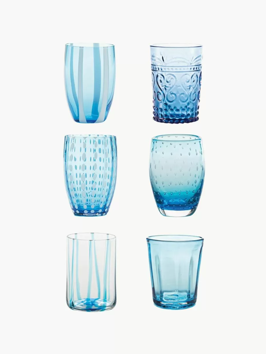 Wassergläser-Zafferano Handgefertigte Wassergläser Melting, 6er-Set