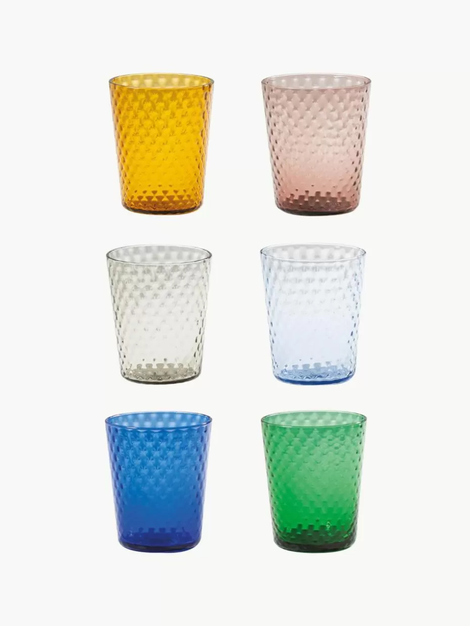Wassergläser-Zafferano Handgefertigte Wassergläser Veneziano, 6er-Set