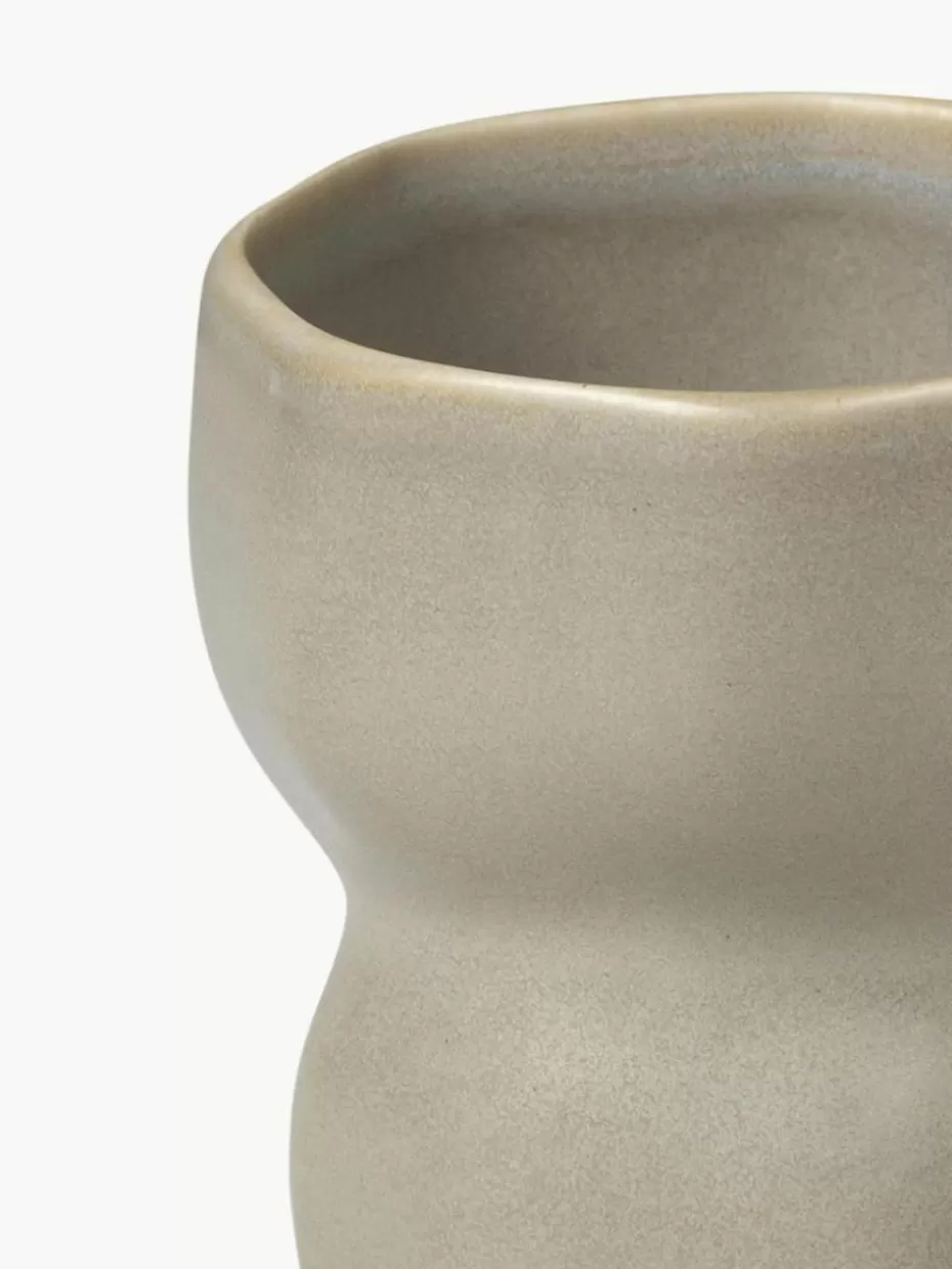 Weihnachtsgeschirr | Nordic Celebrations-Broste Copenhagen Handgefertigter Becher Limfjord in organischer Form, 350 ml Hellgrau