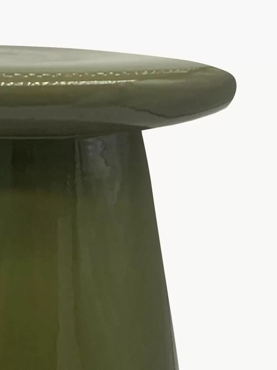 Beistelltische-Westwing Handgefertigter Beistelltisch Button aus Keramik