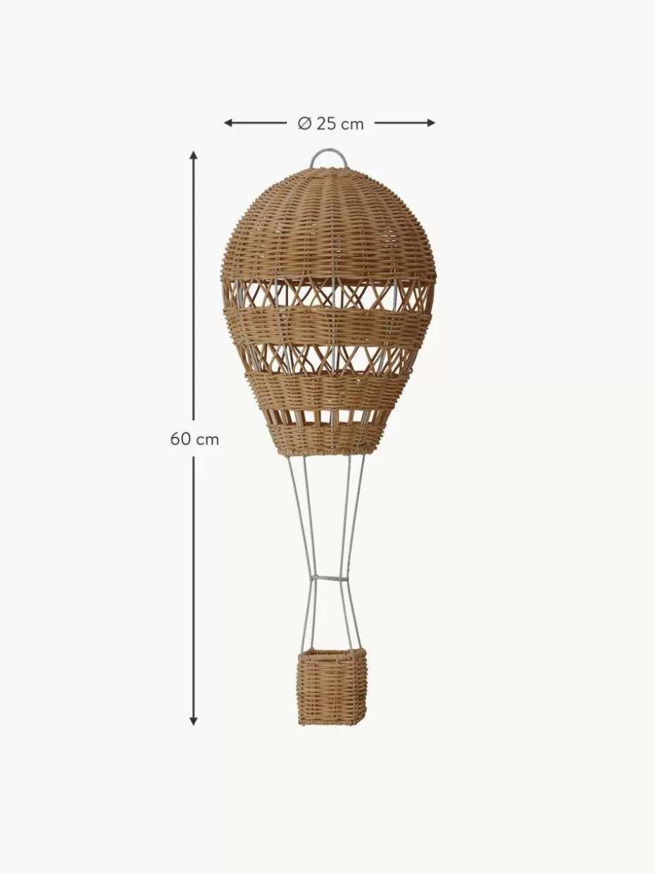 Deko-Bloomingville mini Handgefertigter Deko-Heißluftballon Huggi aus Rattan