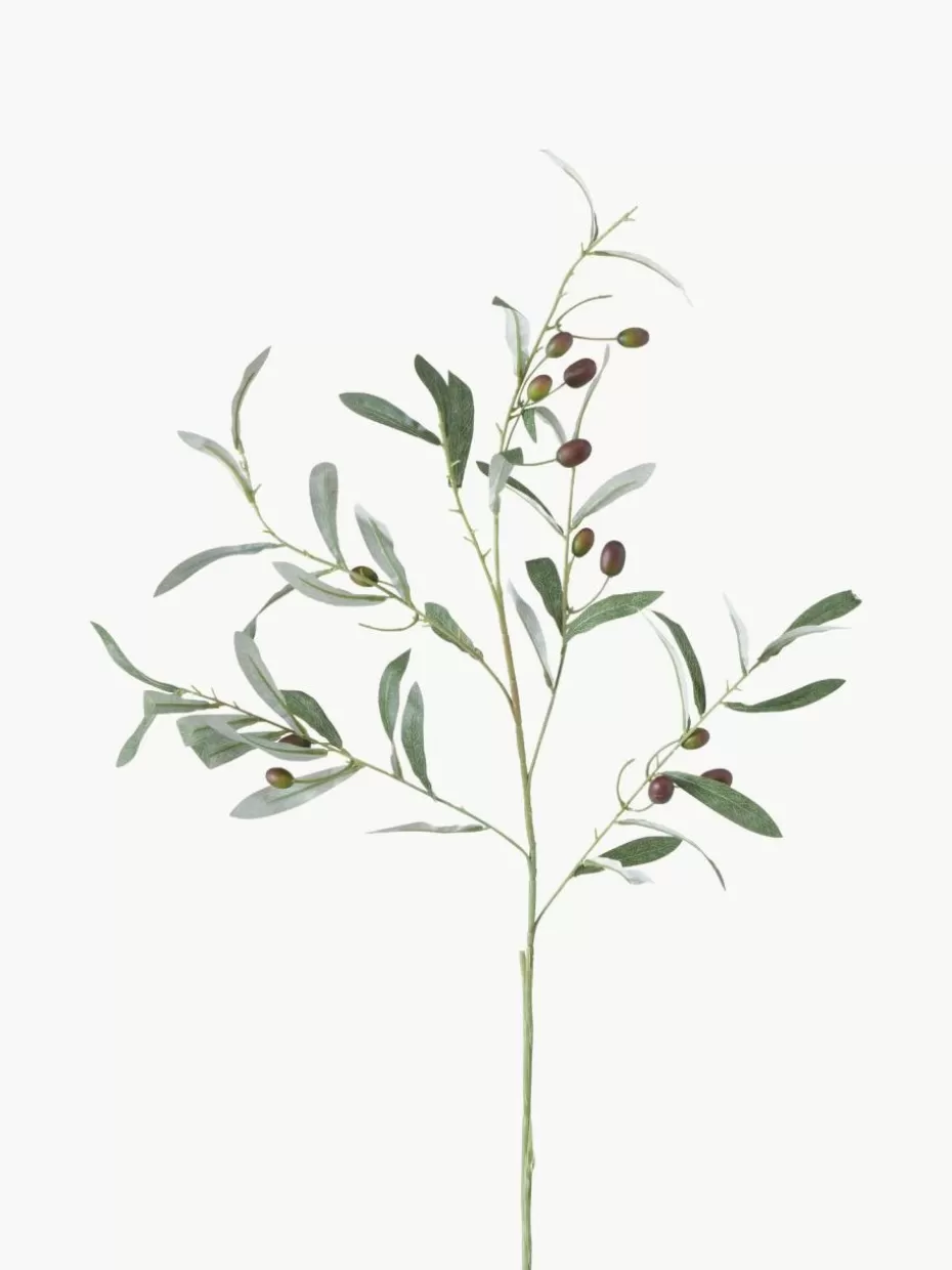 Trockenblumen & Kunstblumen-Westwing Handgefertigter Dekozweig Olive Garden