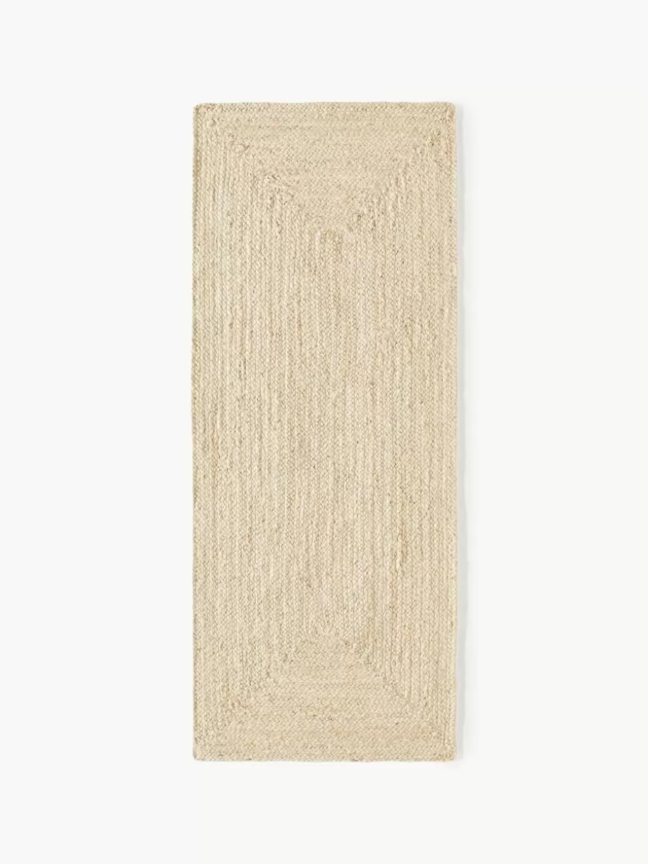 Läufer-Westwing Collection Handgefertigter Jute-Läufer Sharmila Off White